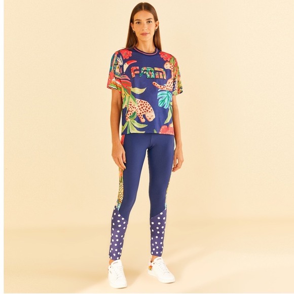FARM Rio Tops - Farm Rio Shirt Jersey Style Mesh Size P (Small)